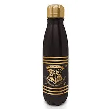 Harry Potter Bouteille d'eau en métal noir et doré 540ml - petite taille