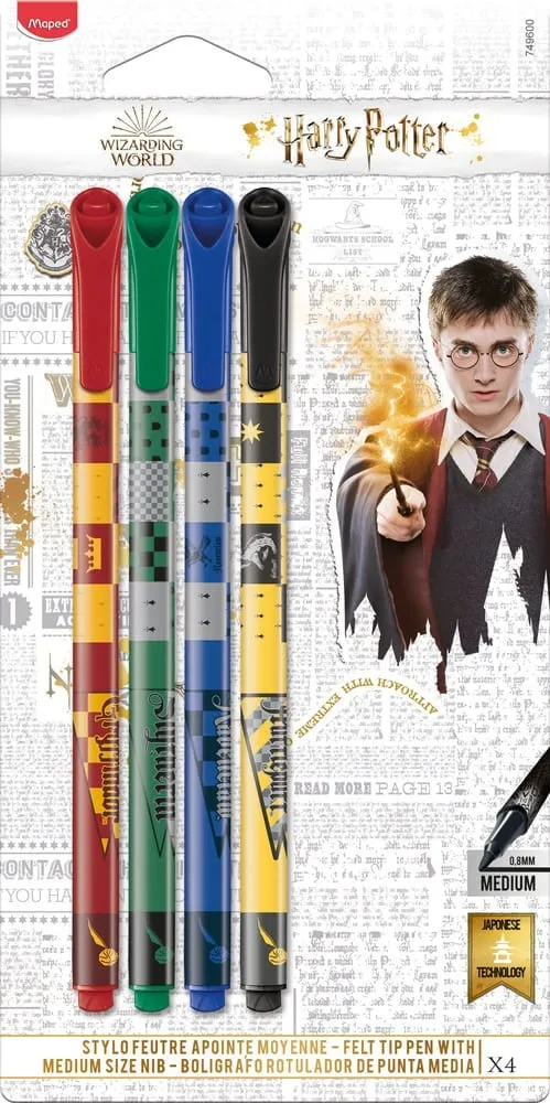 Feutres d'écriture Harry Potter 4 Maisons